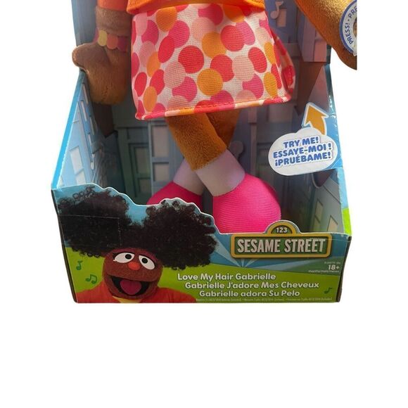 New Sesame Street Multicolor Love My Hair Gabrielle Talking Stuffed Plush Doll - Picture 5 of 8